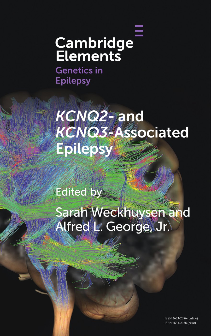 Cover of KCNQ2- and KCNQ3-Associated Epilepsy, Cambridge Elements: Genetics in Epilepsy, edited by Sarah Weckhuysen and Alfred L. George, Jr.